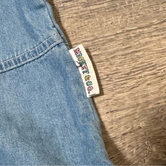 Vintage Disney Minnie Mickey Mouse Jumper Dress Denim Embroidered Vintage M 5 6 - Picture 3 of 8